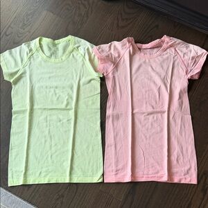 Lululemon Atlética swiftly tech short sleeve 2 tops size 6 both